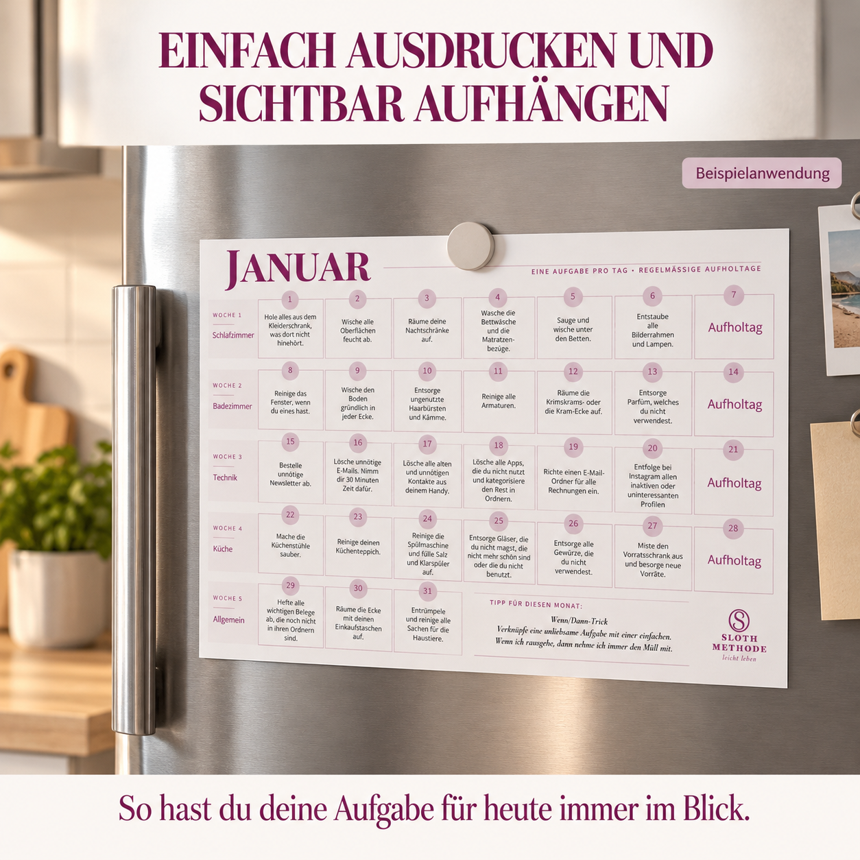 365-Tage-Haushaltskalender | Der Faultier-Kalender von Sloth-Methode – Bild 4