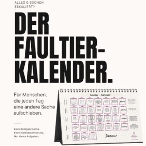 Faultier Kalender + Ausmist-Kalender - undatiert - mit Jahres Ausmist-Kalender
