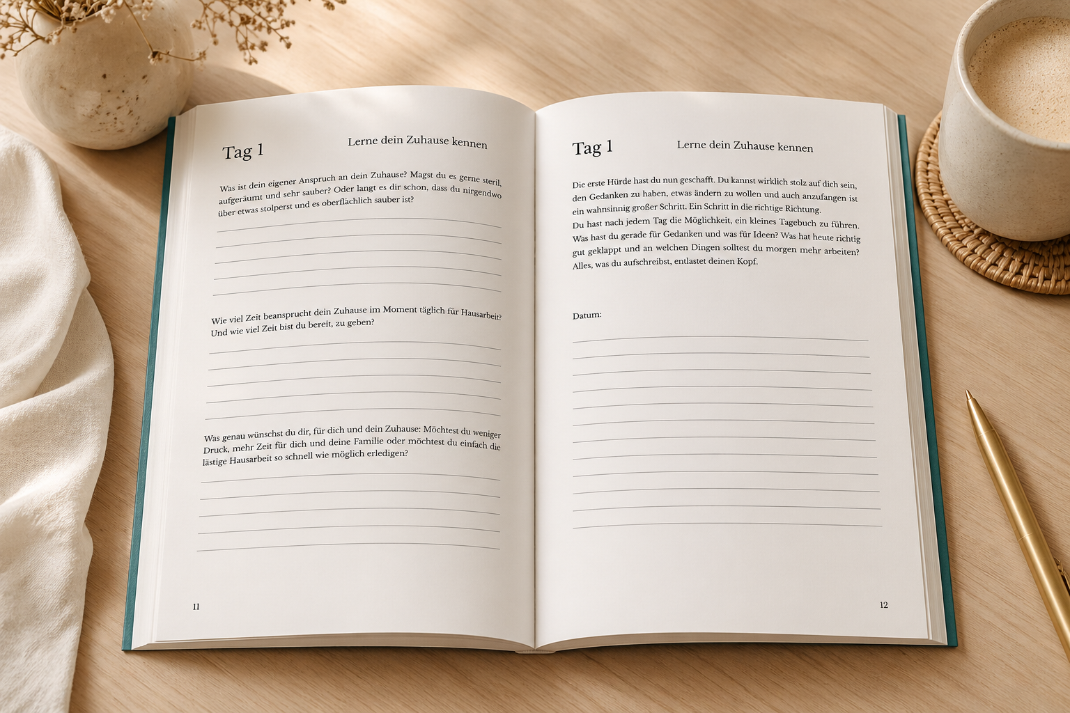 Innenseiten des 14-Tage Workbooks